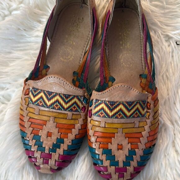 Paola Mexican Multicolor Colorful Patterned Women's Sandals Shoes Size 7 - Picture 5 of 7